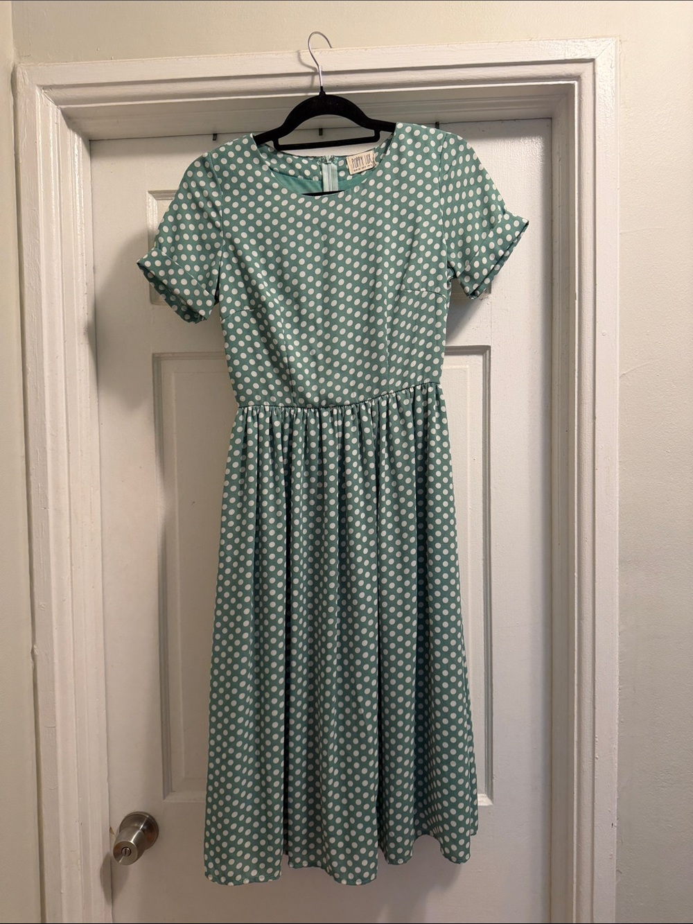 Mint Green Polka Dot Midi Dress